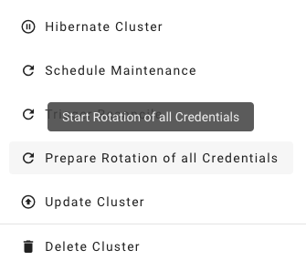 Prepare the rotation of all credentials from the Gardener dashboard